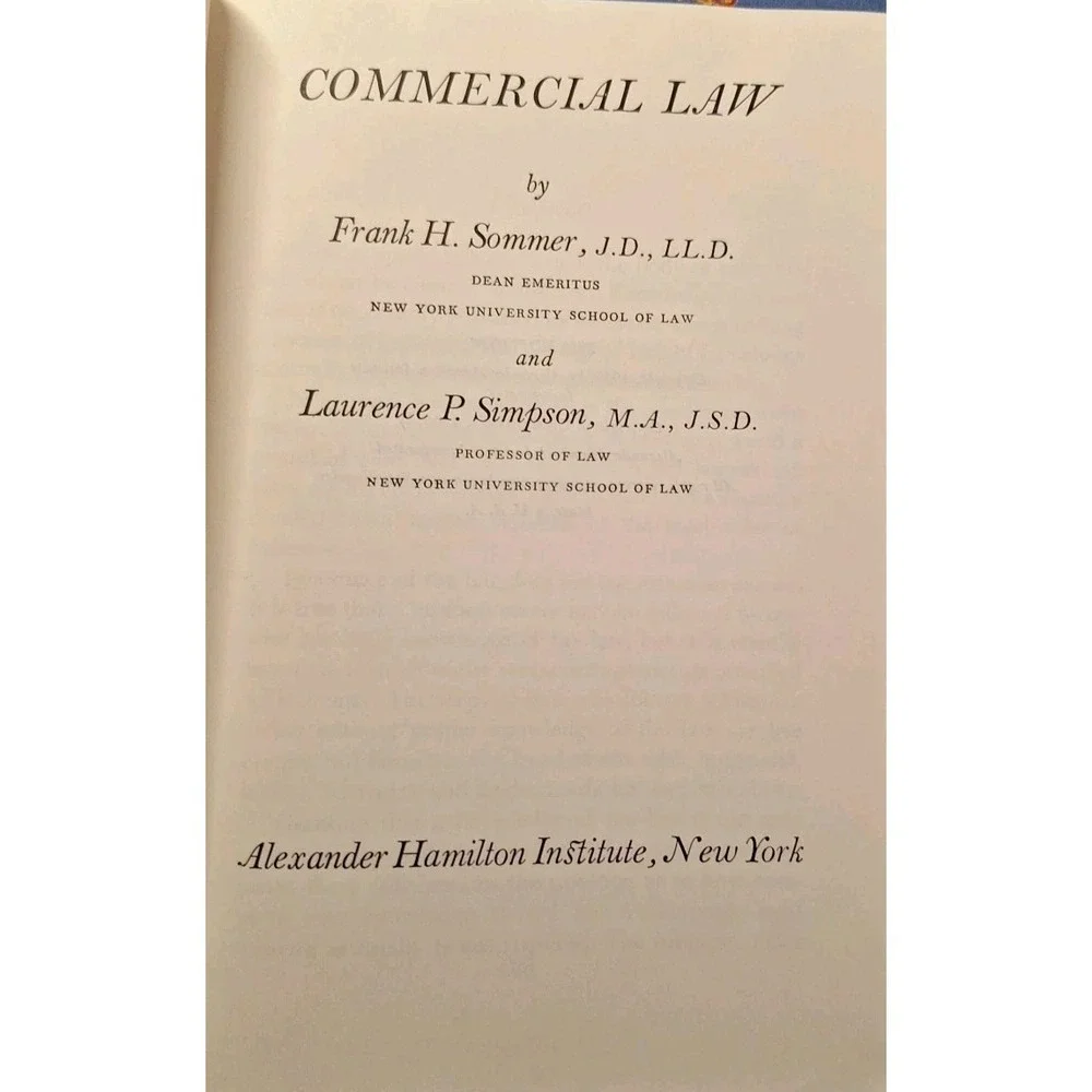 Modern Business Commercial Law  Alexander Hamilton Institute 1958‎